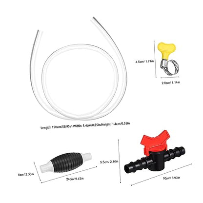 1set Manual Transfer Pump Kit Siphon Hose and Check Valve Portable Hand Pump for Gas Oil and Water Plastic and Stainless Steel Design Easy for Home and Automotive Use