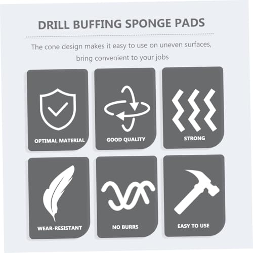 balacoo 3pcs Set Car Wheel Buffing Pads Cone Polishing Sponge Auto Wheel Care Tool for Drill Buffing and Polishing in Automotive Maintenance (Multicolor)