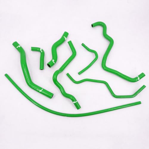 Fit 2001-2005 Honda Civic D17 1.7L Silicone Radiator Coolant Heater Hoses Kit 3-Plyer Green - color: Green