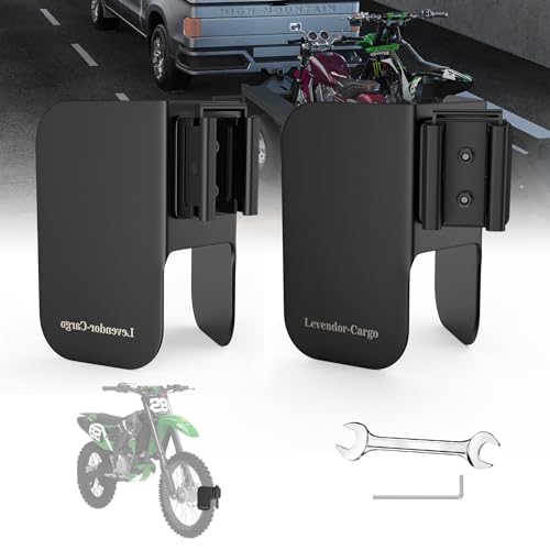 Motorcycle E-Track Wheel Chock,E Track Dirt Bike Wheel Chock fits tire 2" to 6",Heavy Duty 10 Gauge Steel E Track Motorcycle Wheel Chock,Black Dirt Bike Wheel Chocks for Trailer/Garage/Truck(2 Packs) - color: 2 pack