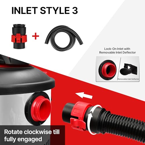 Shop-Vac 8 FT X 1-7/8" Universal Hose, Replacement Hose Compatible with Rigid, Dewalt, Husky, Craftsman, Bauer, Masterforce Vacuum Cleaners - size: 8' X 1-7/8"
