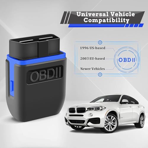 OBD2 Bluetooth 4.0 Scanner Car Code Reader for iPhone iOS Android Windows, Auto ODB2 OBDII Adapter Diagnostic Scan Tool for Check Engine Lights - color: Black&Blue