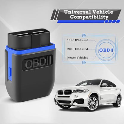 OBD2 Bluetooth 4.0 Scanner Car Code Reader for iPhone iOS Android Windows, Auto ODB2 OBDII Adapter Diagnostic Scan Tool for Check Engine Lights - color: Black&Blue