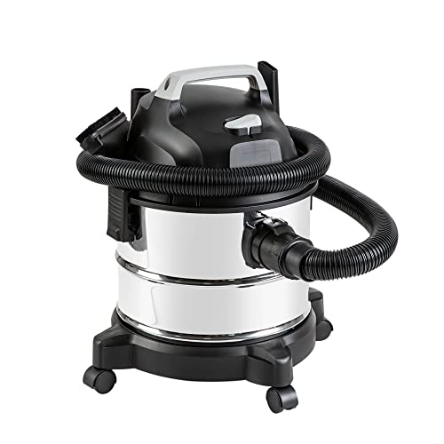 Amazon Basics Wet Dry Shop Vacuum Cleaner, 4 Gallon, 3 HP Stainless Steel, Grey/Black - size: 4 gallon Shop, 3 HP