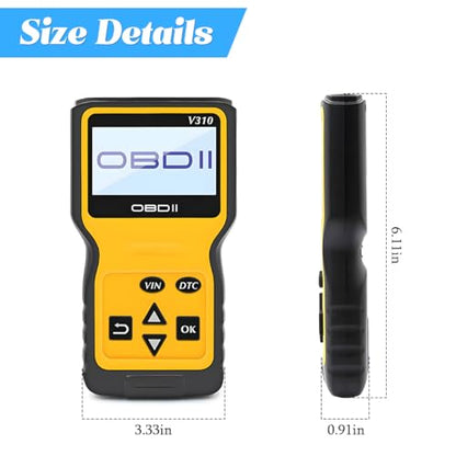 OBD2 Car Scanner Diagnostic Tool, Vehicle Engine Fault Code Reader CAN Diagnostic Scan Tool, Check Automotive Engine Light Emission Monitor Status, Universal for SUV RV Truck