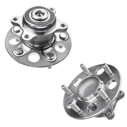 Detroit Axle - Front Steering Knuckles w/Hubs + Rear Wheel Hub Bearings Assembly Replacement for 2006-2011 Honda Civic GX Hybrid - size: 4UW47717/Kit