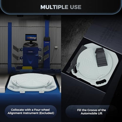 5Ton Wheel Alignment Tool Wheel Alignment Turn Plates With Transition Blocks & Thrust Pads,2Pack Wheel Alignment Turntable Turn Plates 360 Rotating Turn Plate Front End Wheel Tool For Car Truck