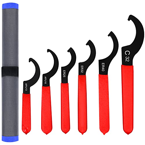 Universal Spanner Wrench Set 6Pcs Steel Adjustable Shock Wrench Coilover Spanner Motorcycle Coil Over Shock Adjustment Tool - size: 6 Pcs