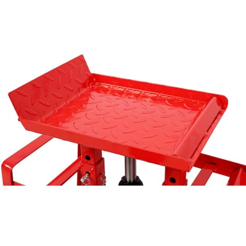 Car Ramps 2 Pack, Heavy Duty Steel Hydraulic High Lift Service Vehicle Ramps with Pedal, 5 Ton Low Profile Hydraulic Car Ramps with Support Jack for DIY Auto Beauty,Red - color: Red