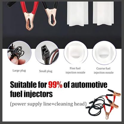 Fuel Injector Cleaner Kit, Universal Auto Car Fuel Injector Nozzle Flush Cleaner Adapter DIY Cleaning Tool Kit Set Automotive Diesel Gas Injectors Nozzles