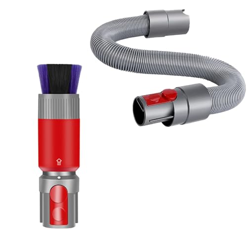 Scratch-free Dusting Brush & 63”Flexible Extension Hose Attachments for Dyson GEN5 V15 V12 V11 V10 V8 V7 Cordless Vacuum Cleaner, Ideal for Car Detailing, Keyboard/Blinds Cleaning,Delicate Surfaces - style: Dusting Brush & Extension Hose