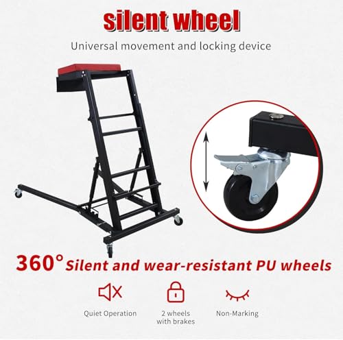 Heavy Duty Adjustable Foldable Auto Creeper for Mechanics, 400 LBS CapacityAutomotive Creeper, All Terrain Garage Creeper with 4 Wheels and Padded Deck