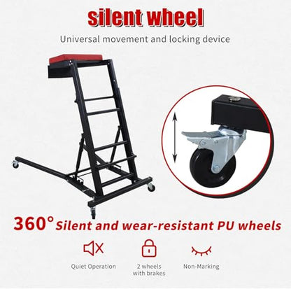 Heavy Duty Adjustable Foldable Auto Creeper for Mechanics, 400 LBS CapacityAutomotive Creeper, All Terrain Garage Creeper with 4 Wheels and Padded Deck