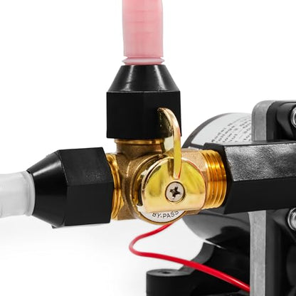 Camco Permanent Pump Converter Winterizing Kit- Allows You to Use Boat/RV Water Pump to Fill Pipes With Antifreeze - CSA Low Lead Content Certified (36543) | Circulates antifreeze through plumbing via water pump, brass 3-way valve, siphon tube, fits 1/2-1