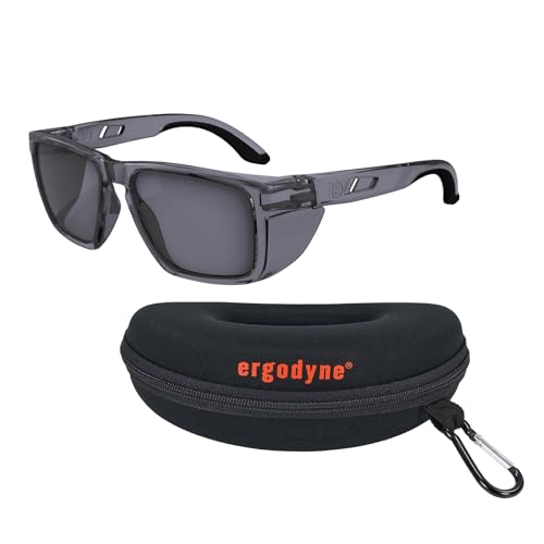 Ergodyne Skullerz SIXTEN Safety Sunglasses with Side Shields, Anti Fog - color: G15 Gray Lens