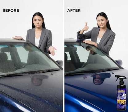 CaliShine Quick Effect Coating Spray - 16.9 fl oz Waterless Ceramic Car Wax Coat - Detail Polish & Cleaner for Cars Boat Body & Glasses, Window Glass and Headlight - Shine Restoration Kit (500 ml) - size: 16.9 Fl Oz (Pack of 1)