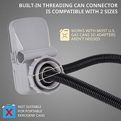 Deway Automatic Fuel Transfer Pump with Nozzle for Flow Control & Stop, Fits Most Gas Cans, Extra Long Hose, for Gasoline, Diesel Fuel & More - style: Hand Trigger Nozzle w/ 51" Plastic Hose
