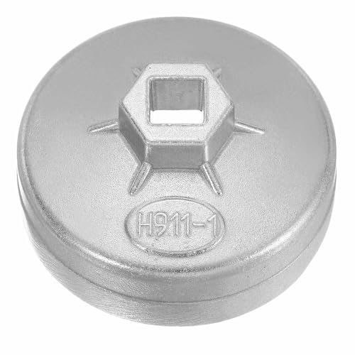 HARFINGTON Oil Filter Cap Wrench 15 Flute 79mm Inner Dia 1/2" Square Drive Aluminum Cup Type Drive Metric Oil Filter Socket Removal Tools for Engine Conduit Fittings - size: 79 x 42 mm