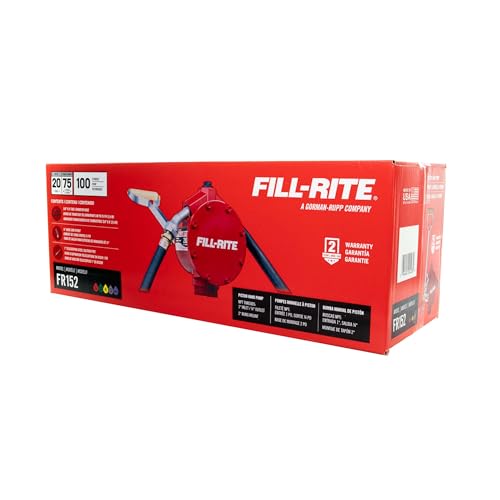 Fill-Rite FR152 Piston Hand Pump with Hose & Nozzle Spout, Red - style: Piston