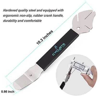 cyclists Rotor Truing Fork - 2 in 1 Bike Rotor Tool & Hydraulic Piston Press for Bicycle Disc Brakes - Bike Disk Brake Rotor Alignment Tool for Mountain Road Bike