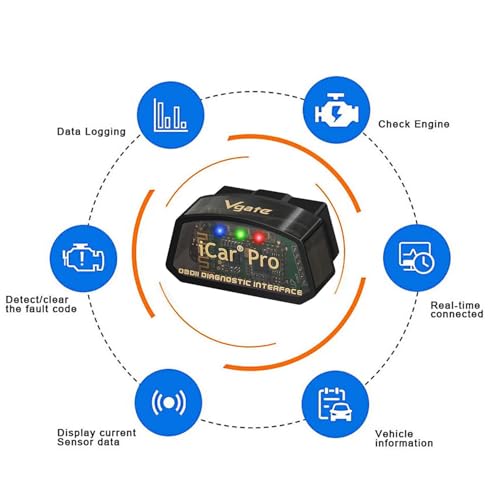 Vgate iCar Pro BT3.0 OBD2 Scanner Bluetooth Code Reader Diagnostic Scan Tool for Android & Windows Compatible with ELM327 Adapter - size: iCar Pro 3.0-Android & Windows
