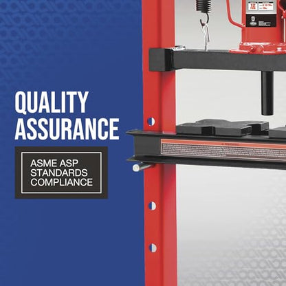 Strongway 12-Ton Hydraulic H-Frame Shop Press | Controlled pressing force, Automotive repair, Bearing service, Straightening/fabrication, Shop-ready construction - style: 12 ton