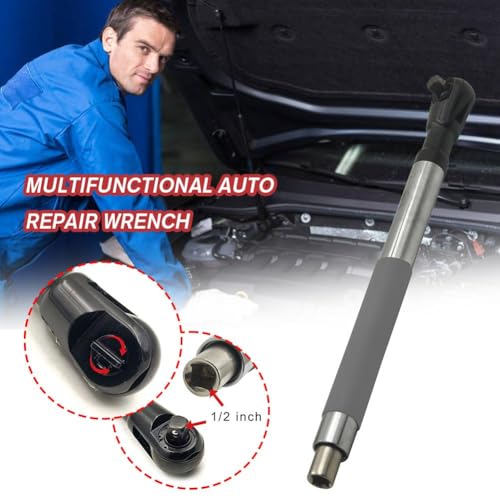 Offset Extension Wrench Impact – Electric Ratchet Wrench, Multifunctional & Durable Power Ratchet Wrenches, Chain Drive Wrench Extender, Dual-Mode Torque Control, Compatible with 1/2" Sockets (3Kits) - color: Silver Black 3 Pack