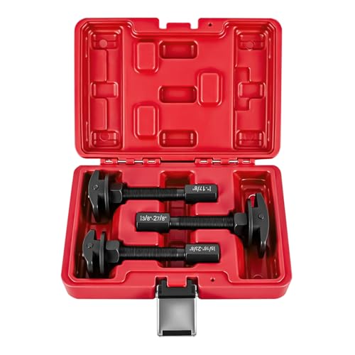 GOOACC 3PCS Rear Axle Bearing Puller Set, Axle Bearing Puller Removal Tool Kit with 3 Sizes 1" to 1-7/8", 1-5/16" to 2-3/8" & 1-3/8" to 2-7/8" Axle Wheel Bearing Removal Tools for Axles Bearings, Red - color: 3pc Rear Axle Bearing Puller Red