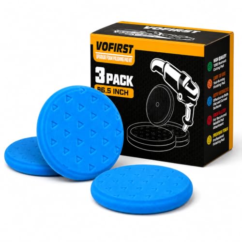 Polishing Pad 6.5 Inch 3 Pack Blue Foam Buffing Pads for Car Detailing | T40 Medium-Cut Foam Performance for Light Paint Correction TRV-Tech & CIRCO Design for Improved Airflow and Heat Dissipation - color: Blue, size: 6.5 - Inch