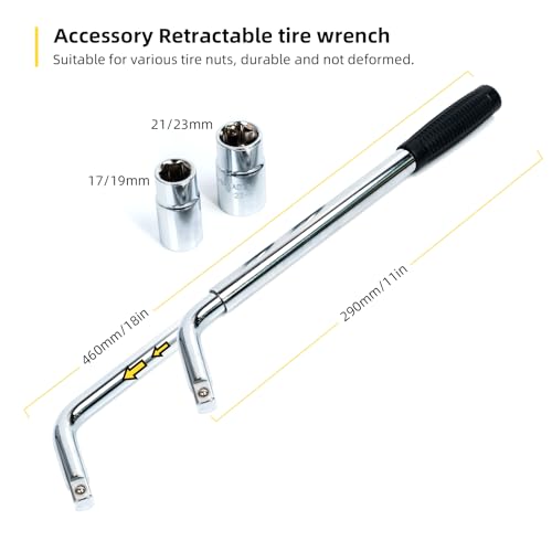 Scissor Jack 1.8 Ton Kit for Car SUV Truck | Ratchet system. Oversized base. Includes lug wrench, gloves, storage bag. For sedan SUV truck. - style: 1.8 Ton Scissor Jack + Lug Wrench