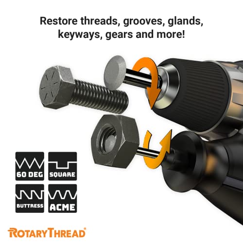 Repair Kits - Faster & Easier to Chase, Restore & Clean Internal or External Threads, All in One Universal Thread Files Set, Inch, Metric, Grooves, Glands, Acme, Buttress Thread - size: Master Kit (15pc)