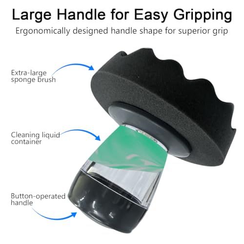 Flow Large Tire Shine Applicator Pad, Durable & Reusable Tire Dressing Applicator, No-Drip Streak-Free Foam Sponge Pad, Tire Shine & Gel Applicator for Car Truck (L)