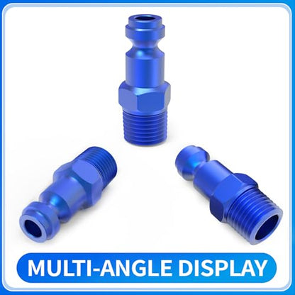 ChillWaves Aluminum Automotive T-Style Air Plug, 1/4" NPT Male Pneumatic Plugs, Air Compressor Accessories Fittings(20-PACK) - size: 1/4" MNPT, style: PACK OF 20