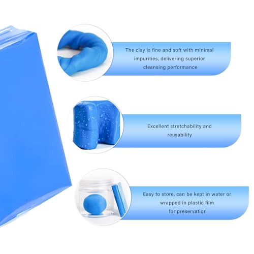 4 PCS Car Clay Bar, 100g No Scratch Premium Grade Auto Detailing Claybar Cleaner Kit, Damage Free Magic Clay Bars for Vehicle Paint Surface Glass, Car Accessories