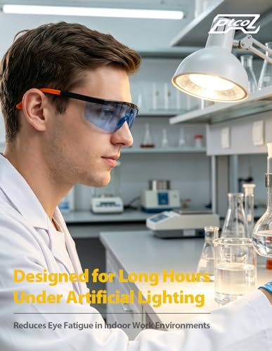 Safety Glasses 4 Pack – Blue Lense ANSI Z87.1 Anti Fog, UV Protection, Impact Resistant Protective Eyewear All-Day Comfort Over-spec - color: Blue