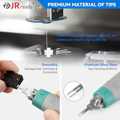 JRready 20PCS Pin Removal Tool Kit for Electrical Connectors | Pin Terminal Release Tool Set, For Deutsch, AMP, TE, Molex, Harting, D SUB Connectors, Nylon Protective Handle - size: 20pcs JRconDRK Pin Rmoval Tools