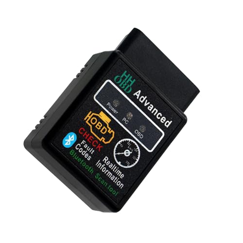 Car Bluetooth OBD2 Diagnostic Tool, ELM327 Engine Fault Code Reader and Clearing Tool, Anti-interference Real-time Data Scanner, Plug and Play Device for Most Phone Systems (Black)