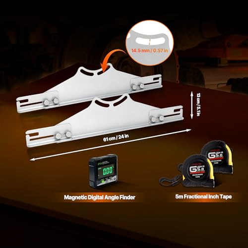 Toe Alignment Tool Toe Plates Wheel Alignment Tool Automotive with 2 Tape Measures and 1 Digital Angle Finder Provides Accurate Fast Wheel Alignment Measurements for Most Cars - size: Applicable to M14 hub bolts