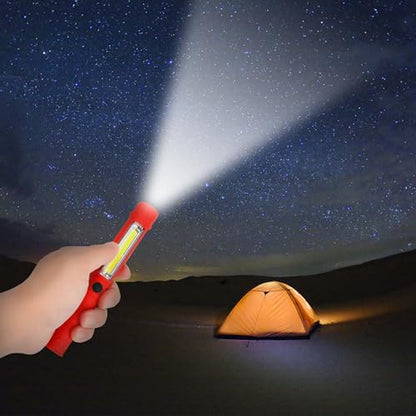 3Pcs LED Magnetic Worklight,Bulk Portable COB Inspection Lamp Trouble Light for Mechanic,BBQ,Car,Camping,Emergency (Black,Batteries NOT Included) - color: Black