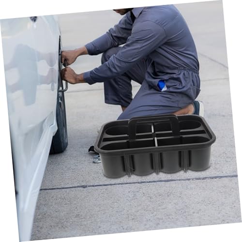 Ciieeo Large Plastic Cleaning Organizer Basket with Handle Durable Storage for Car Accessories and Cleaning Supplies Versatile Design for Repair Shops and Home Use