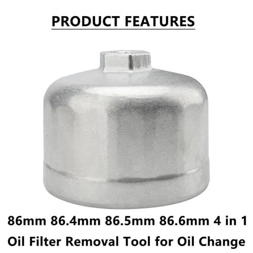 3/8'' Drive Oil Filter Wrench Fit for BMW VOLVO,86mm 86.4mm 86.5mm 86.6mm 4 in 1 Oil Filter Removal Tool for Oil Change