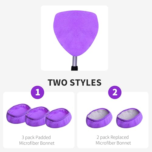 XINDELL 5 Pack Windshield Cleaner Microfiber Pads – Replacement Heads Cover for Xindell Tools Washable & Reusable Triangle Pads (Violet). Fits Window Reach Tool - Handle Not Included - color: Violet