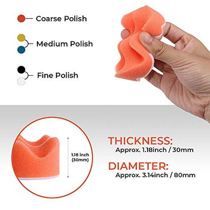 CANOPUS Buffing Pads, Polishing Pad Kit, Buffer for Car Detailing, Polishing Wheel for Drill, Car Polishers and Buffers Kit for Sanding, Polishing, Waxing & Sealing Glaze, 3 inch, 11 Pieces - size: 11 Pieces
