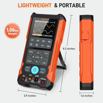 Handheld Oscilloscope Multimeter GOCHIFIX Waveform Generator 3 in 1 Automotive Oscilloscope 2 Channel 80Mhz Bandwidth 200Msps Sampling Rate Signal Generator Digital Oscilloscope Multimeter - style: 80 Mhz