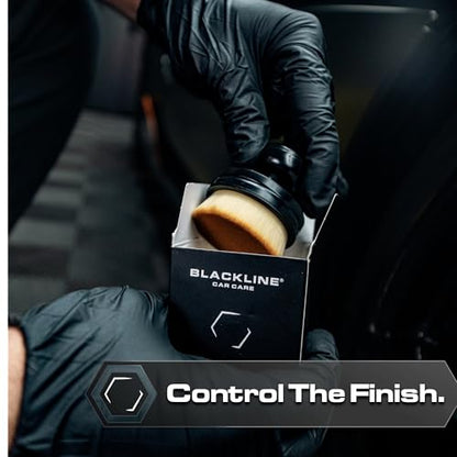 Blackline Reusable Tire Shine Applicator Brush – Soft Bristle Tool for Even Application, Ergonomic Grip with Drainable Stand, Mess-Free Gel & Liquid Tire Dressing Brush for Trim and Rubber Surfaces
