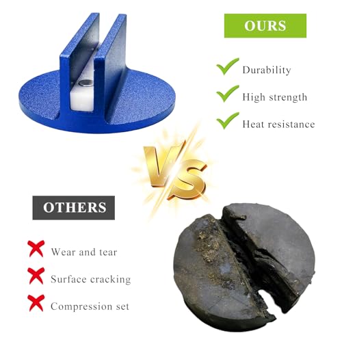 Universal Magnetic Jack Pad, 0.4" Slotted Aluminum Grooved Jacking Puck Pinch Weld Adapter, Heavy Duty Pinch Weld Frame Rail Protector for Sub-Frame Vehicle Floor Jack (Blue) - color: Blue