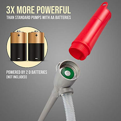 Deway Auto Fuel Transfer Pump, D Battery, Auto-Stop with Beep, 2.4 GPM Flow | Hands-free liquid transfer for cars, generators, ATVs, and lawn equipment. - style: Auto-Stop with Beep
