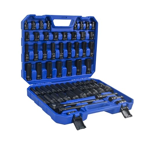 Air Tool and Accessories Kit Steel Black,Blue 66-Piece Pneumatic Set Garage Shop & Reliable