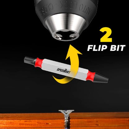 SpeedOut Impact 5-Piece Damaged Screw Extractor Set – Impact Rated Bits with Quick Connect Adapter & EZ View Case – Helps Remove Stripped Screws – Color Coded Extractors – Works with Standard Drill
