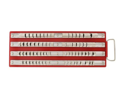 ABN Large SAE Standard Socket Holder Tray Rack Rails – 1/4, 3/8, 1/2 Inch Drive 80-Piece Clips for Tool Organization